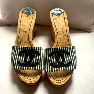 Chanel Cork Wedge Sandal (36)